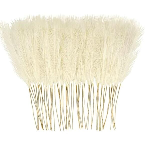 50PCS Faux Pampas Grass, 21.6" Short Artificial Pompous Grass Floral Fake Pompas - Picture 7 of 7
